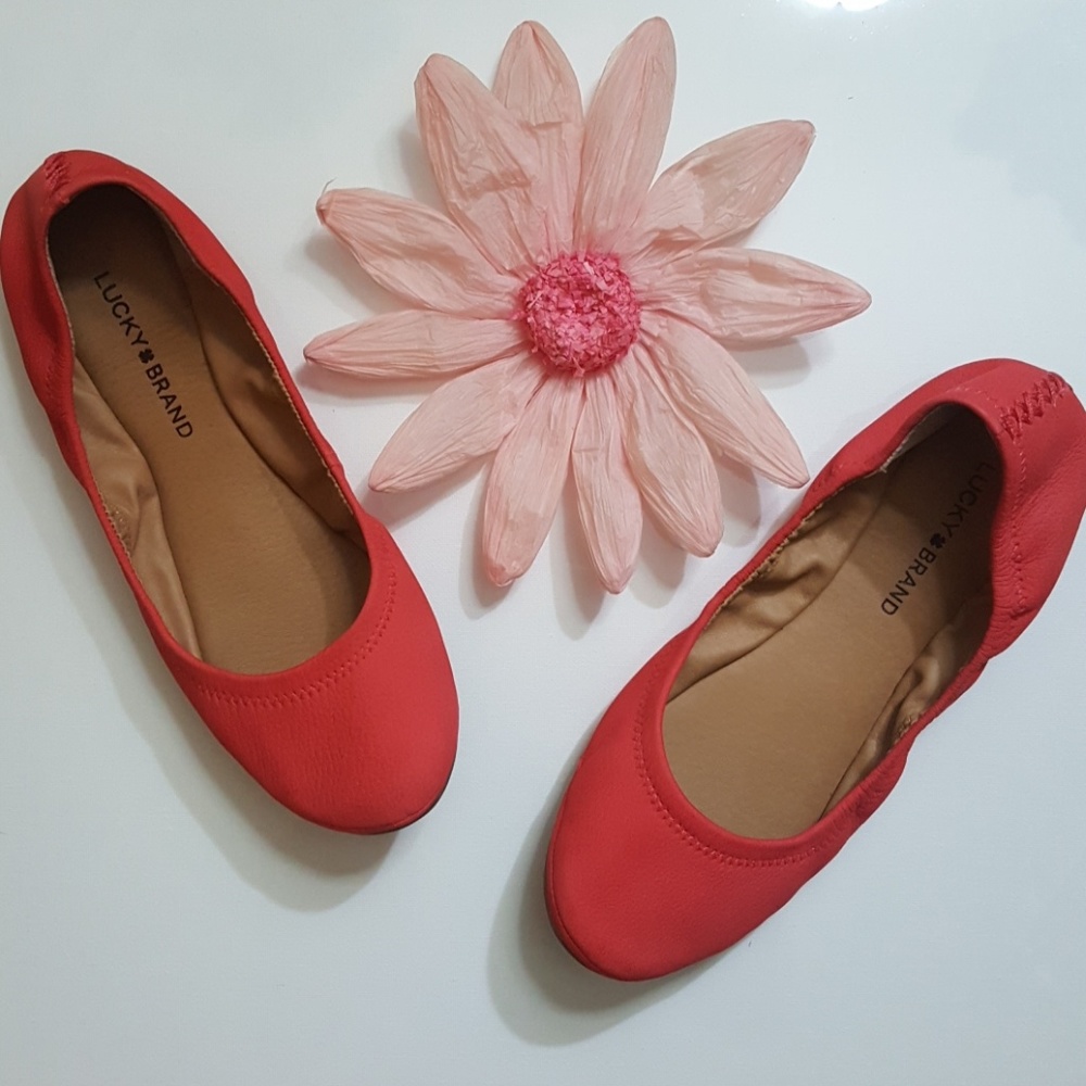 Lucky Brand Coral Color Flats 8.5 Perfect Shape!
